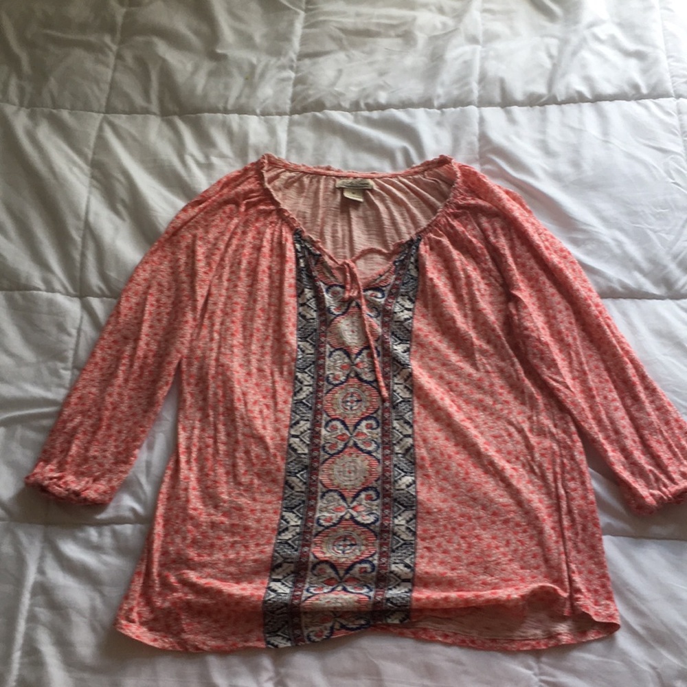 Lucky Brand 3/4 Length Sleeve Blouse